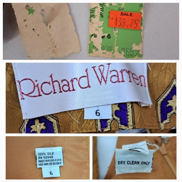 NWT Vintage Richard Warren 80's 100% Silk 2- Piece Dress with Jacket - Picture 15 of 16